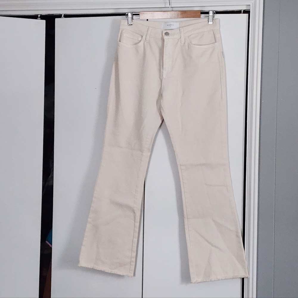 Beatrice B Women's Cream Jeans